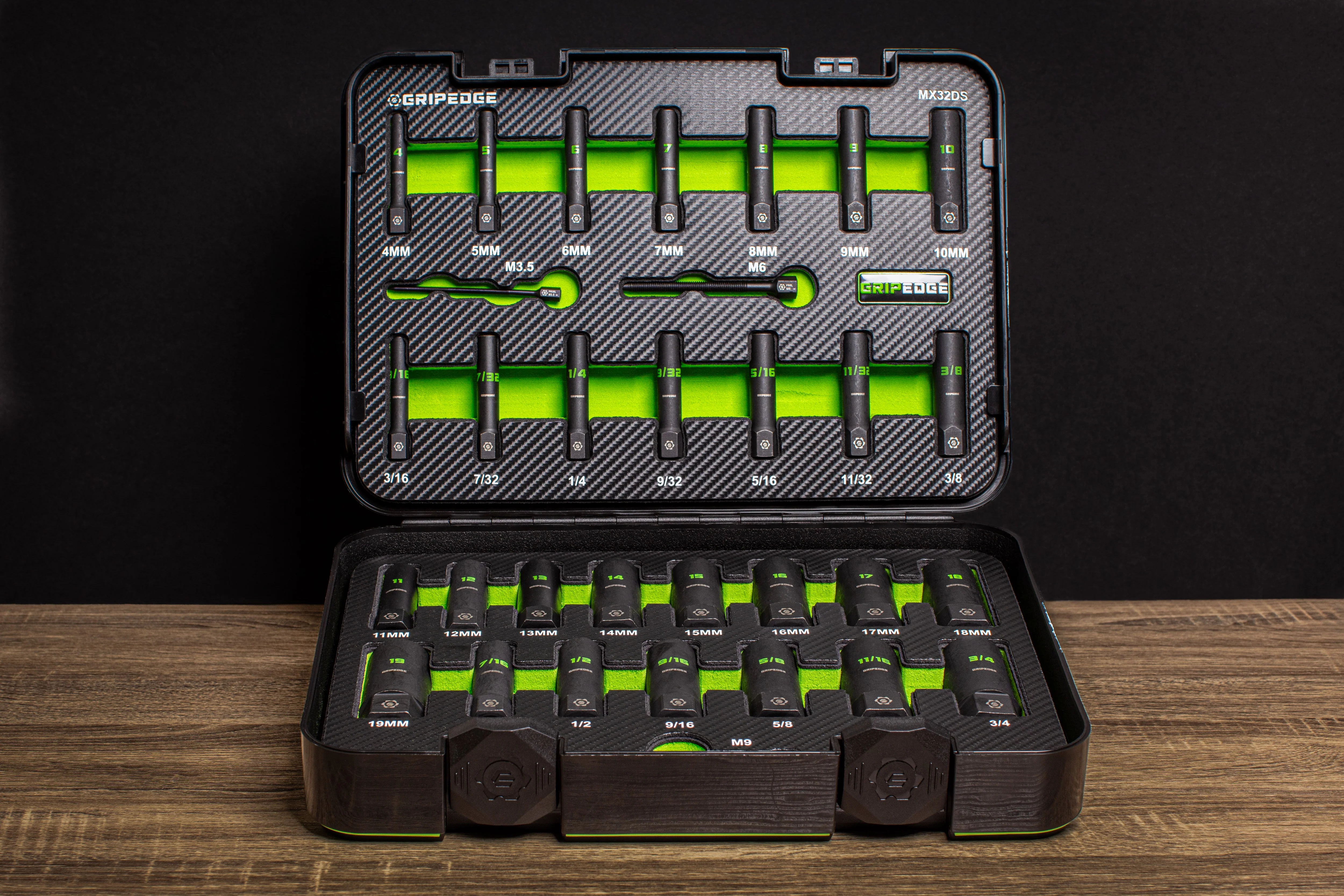 GripEdge | 32-PC G-FORS 1/4" & 3/8" Drive Deep Metric & SAE Master Socket Extractor Set - Image 6
