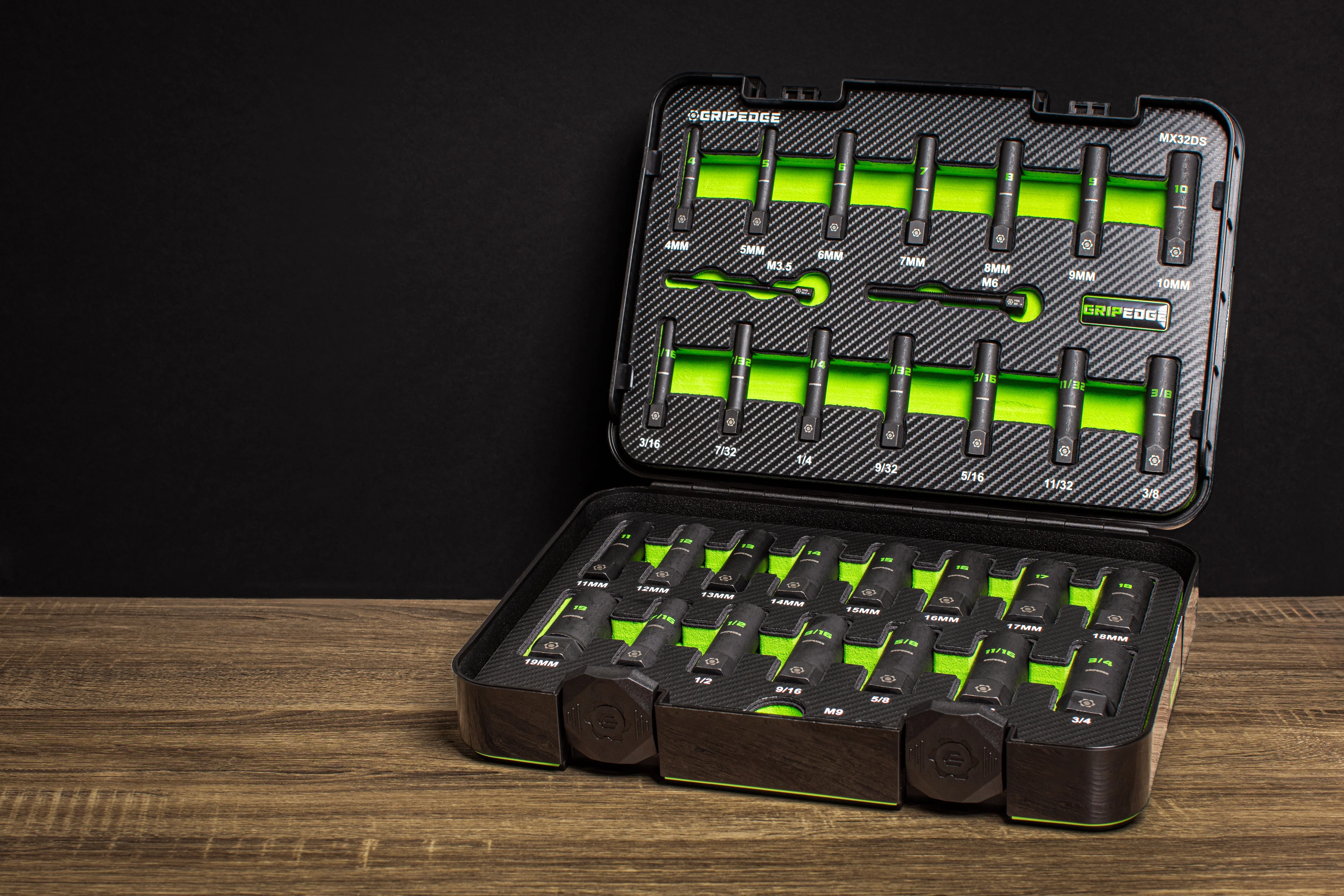 GripEdge | 32-PC G-FORS 1/4" & 3/8" Drive Deep Metric & SAE Master Socket Extractor Set - Image 7