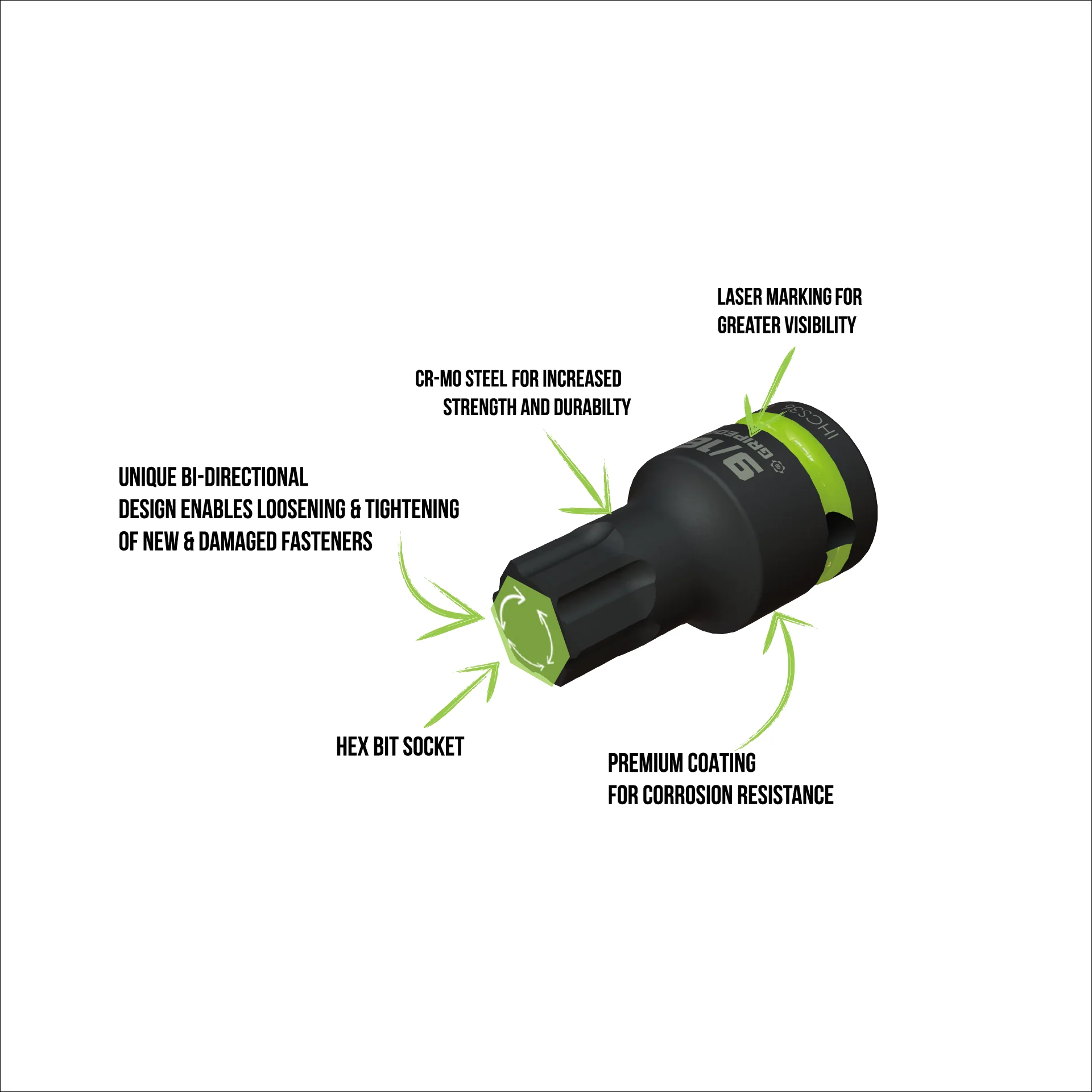 RPT Impact Hex Driver Set - 6-Pc 1/2’’ Drive Short SAE - Image 5